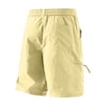 thumbnail image 5 of Thousandth Men's Lightweight Fashionable Zipper Multi Pocket Breathable Hiking Cargo Shorts Plus Size Drawstring Running Pants Bandage Elastic Waist Casual Shorts, 5 of 10