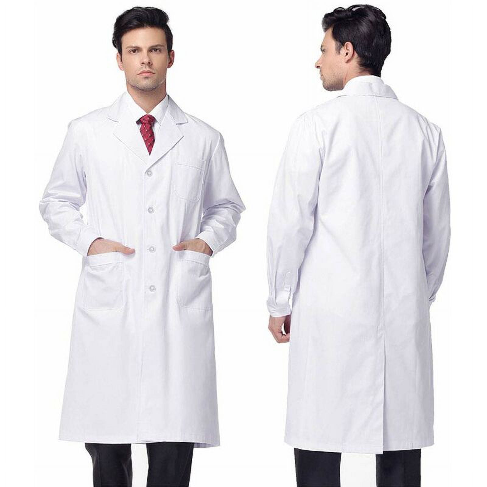 Chemistry Lab Coat, Women Man Long Sleeve Medical Doctor Coat with