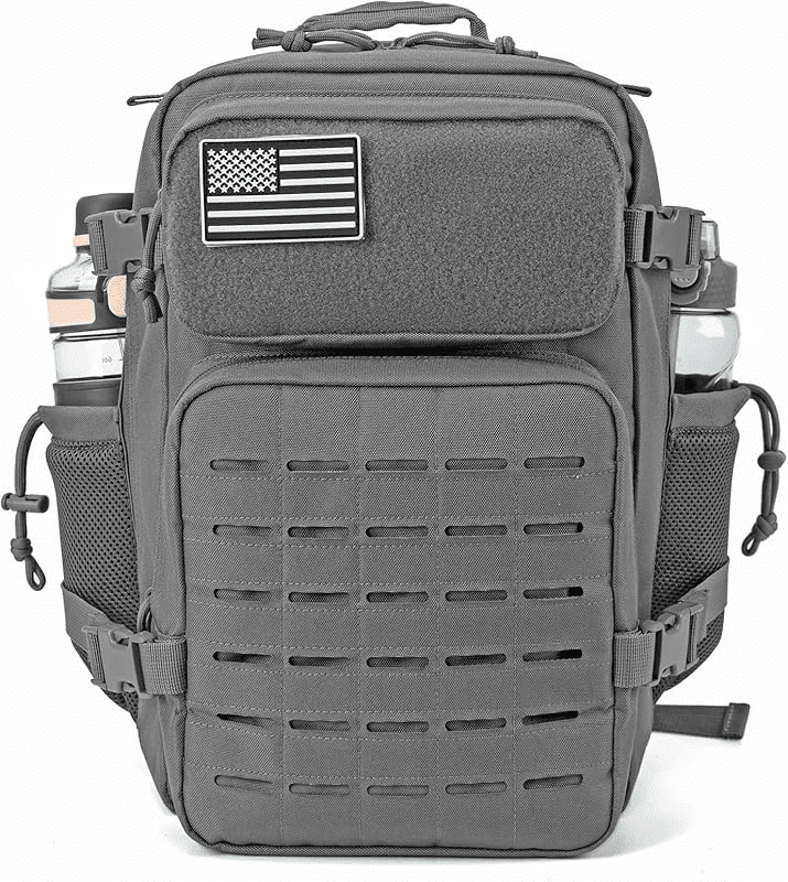 25L/45L Durable Nylon Hiking Backpack for Men, Multi-Day Camping & Travel Backpack with MOLLE System & Side Bottle Pockets