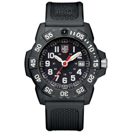 Luminox Men's Navy Seal XS.3501 Black Silicone Swiss Quartz Diving Watch