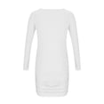 thumbnail image 4 of Tranfacy Robe d'Été pour Filles, Enfants, Manches Longues, Couleur Unie, Col Rond, Robe Décontractée Trapèze pour Préados, 4 of 6