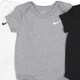 thumbnail image 3 of Nike Swoosh Three-Piece Infant Baby Bodysuit Set (12 Months, Black(56F096-023)/Grey/White)�, 3 of 3