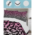 thumbnail image 4 of Pink Gray Ombre Leopard Summer Quilt Set Twin-XL Size,Soft Quilted Bedding Set with 2 Pillow Shams,Modern Abstract Art Aesthetics Lightweight All Season Bedspread Coverlet for Bedroom 68"x98", 4 of 6