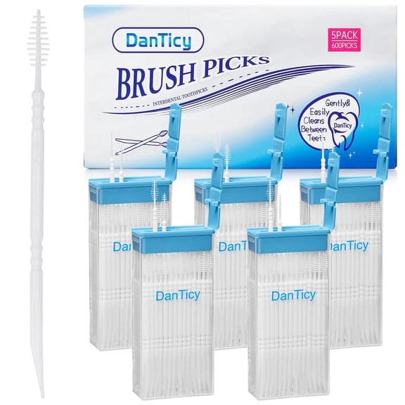 DanTicy Soft Bristle Interdental Picks 600Count