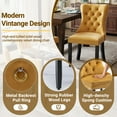 thumbnail image 5 of Paproos Dining Chairs Set of 2, Upholstered High-End Tufted Dining Room Chair with Back Ring and Nailhead Trim, Modern Velvet Kitchen Chairs with Solid Wood Legs for Kitchen, Home,Gold, 5 of 13