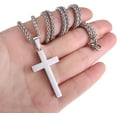 thumbnail image 4 of APSVO Silver Cross Necklaces for Men Boys Stainless Steel Cross Pendant Chain Catholic Religious Christian Birthday Valentines Day Jewelry Gifts Teen Him Boyfriend Son Dad Adults Male Kids Age Ideas, 4 of 7