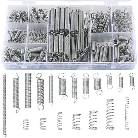 NATEFEMIN Spring Assortment Kit 200 Piece for Automotive and Tool Repair Tension Compression Springs Zinc Steel