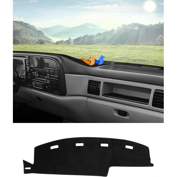 Canvcle Dashboard Cover Mat for 1994-1997 Dodge Ram 1500 2500 3500 Accessories Dash Cover Flannel Dash Mat Sunshade Glare UV Rays Protector