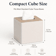 thumbnail image 2 of ABCISI Tissue Box Cover, Decorative Linen Square Tissue Holder with Wood Look Top, Modern Cube Tissue Box Holder for Bathroom, Bedroom, Office, Living Room, Beige, 2 of 6
