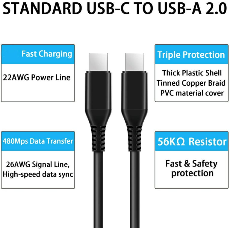 Type-C 6ft USB-C Cable for Moto G Power (2022) Phone - Charger Cord Power  Wire USB Long Braided A6Q Compatible With Motorola Moto G Power (2022)