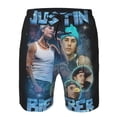 thumbnail image 4 of Men's Justin Singer Bieber Quick Dry Summer Swim Trunks Board Shorts Beach Bathing Suit Medium, 4 of 9