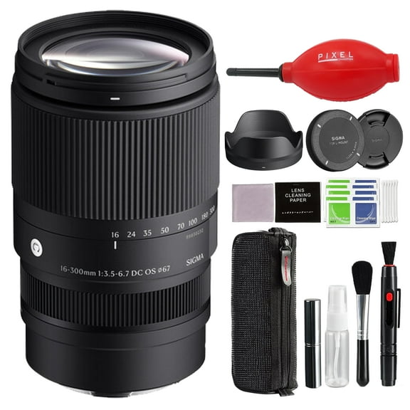 Sigma 16-300mm f/3.5-6.7 DC OS Contemporary Lens for L-Mount with Advanced Accessory and Travel Bundle | 887969 | Sigma 16-300mm L Mount Lens