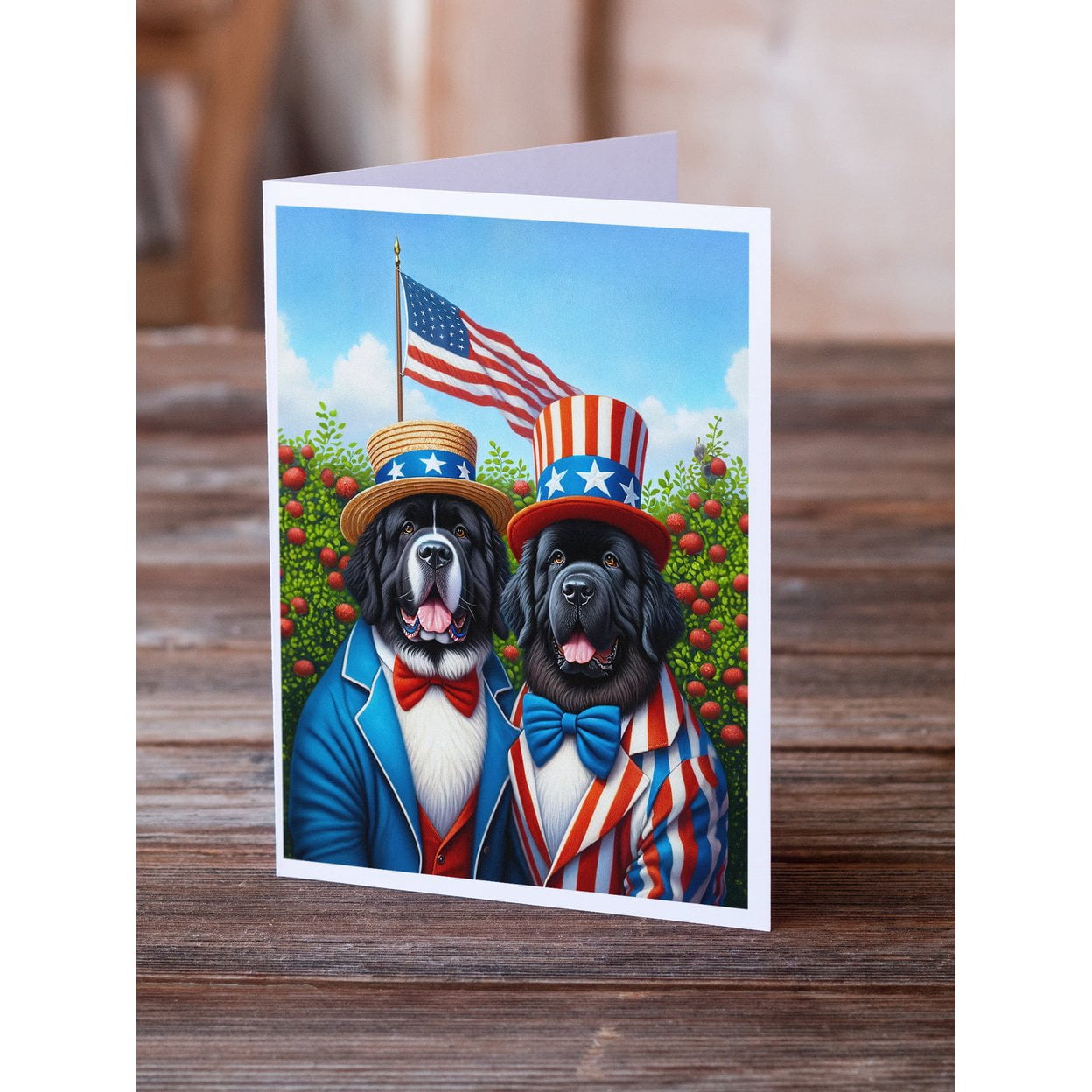 All American Newfoundland Greeting Cards Pack of 8 7 in x 5 in