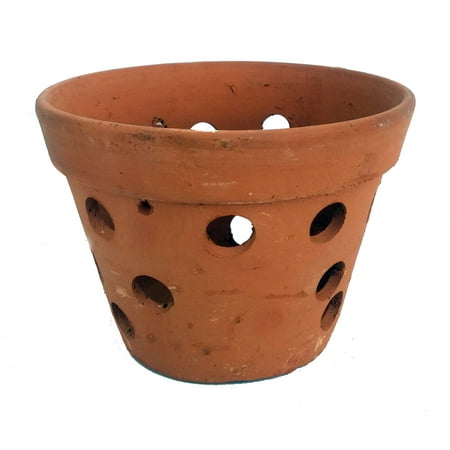Hand Made Terracotta  Clay  Orchid  Pot  7 5 x 5 Walmart com