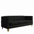 thumbnail image 6 of Black 3 - Section Velvet Sofa with Foam Filling / Soft and Comfortable for All - Day Use, 6 of 6