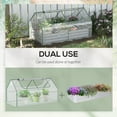 thumbnail image 3 of Outsunny Raised Garden Bed with Mini Greenhouse, Steel Outdoor Planter Box with Plastic Cover, Roll Up Window, Dual Use, 73" x 38" x 36", Clear, 3 of 9