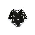 thumbnail image 1 of Gureui Toddler Infant Baby Boys Girls Halloween Romper, Cartoon Ghost/Bat Print Long Sleeves Round Neck Jumpsuit, 1 of 9