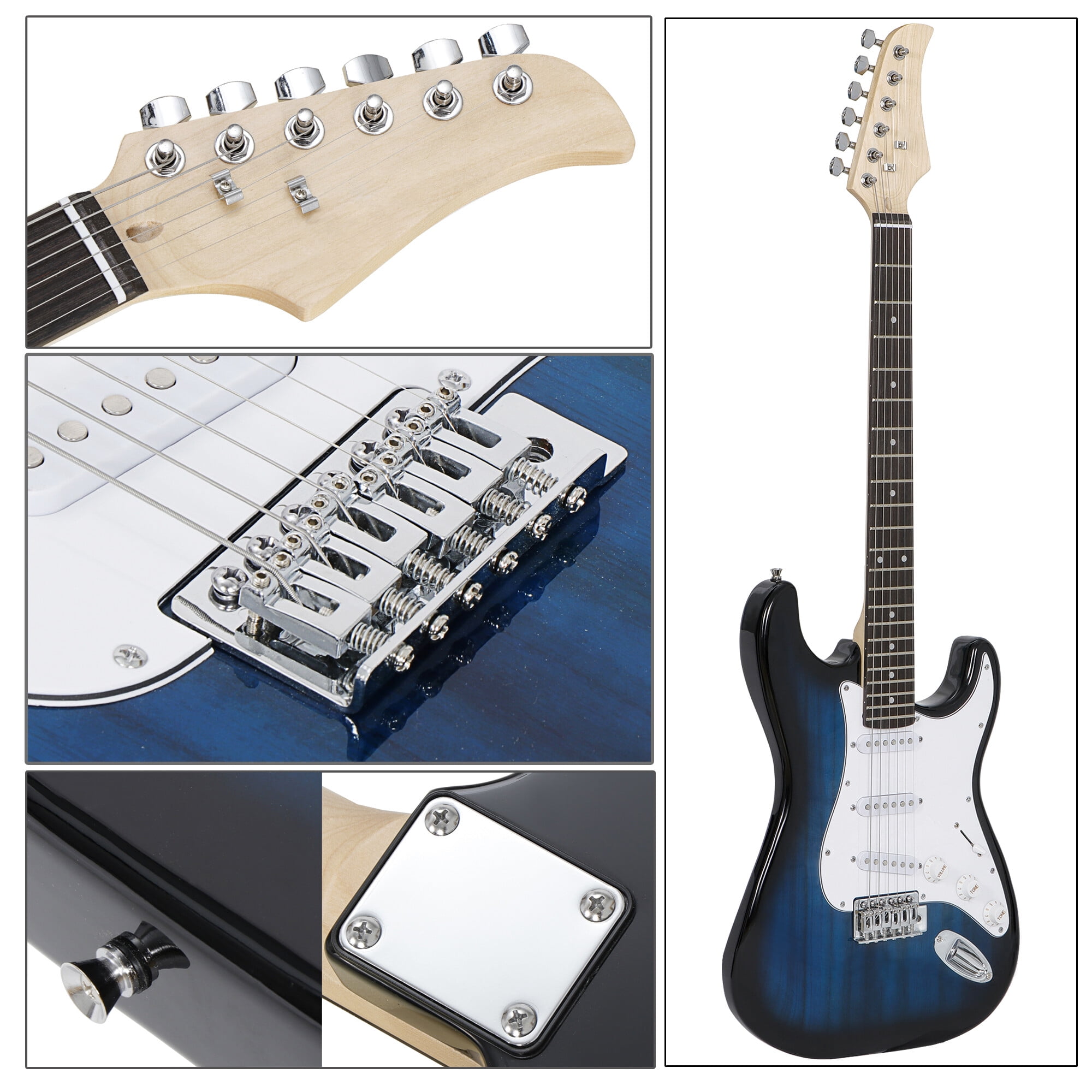 ZenSports 39-inch Full Size Electric Guitar for Beginner W/Amp & Accessories Pack, Right-Handed Blue