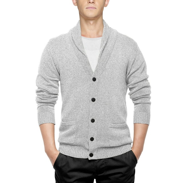 Matchstick Cardigan à Col Montant Manches Longues pour Hommes