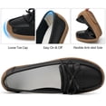 thumbnail image 5 of Ecetana Women's Leather Loafers Cozy Slip-Ons Driving Shoes Lightweight Work Flats for Women, 5 of 8