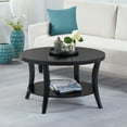 thumbnail image 4 of Charleston Round Coffee Table with Shelf in Black Wood Finish, 4 of 6