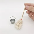 thumbnail image 5 of SDJMa Metal Miniature Dollhouse Furniture Bucket and Mop Size Suitable for 1:12 Scale Dollhouse Decoration Dollhouse Accessories, 5 of 9