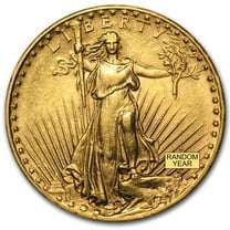 U.S. Mint $20 St Gaudens Gold Double Eagle Coin, AU Condition, .9675 oz Yellow Gold, .900 Karats