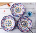 thumbnail image 4 of Melamine Dinnerware Sets - 12 Pcs Dinner Dishes Set for Indoor Outdoor use, Dishwasher Safe, Lightweight, Flower Design, 4 of 6