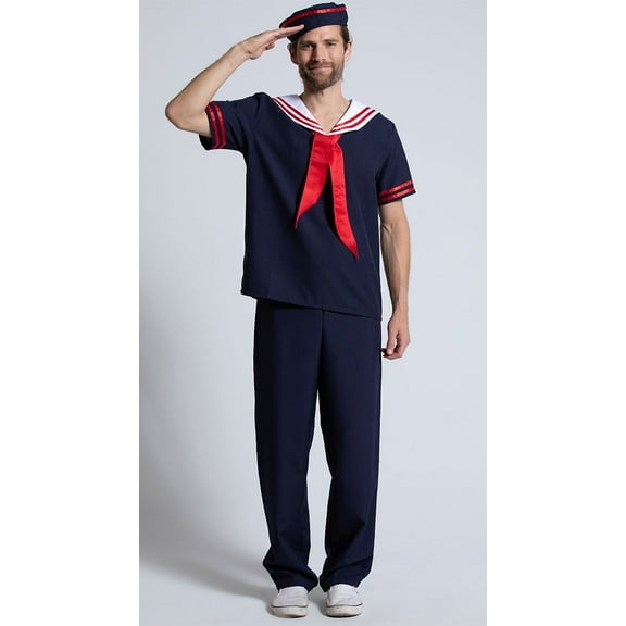 Music Legs Men's Ahoy Sailor Costume, Sailor Halloween Costume