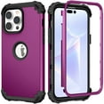 thumbnail image 2 of iPhone 14 Pro Max Case, TECH CIRCLE Slim Hybrid Heavy Duty Rugged Defender Armor Cover Shockproof Anti-Scratch 3 In 1 Silicone Bumper Hard PC Back Case for Apple iPhone 14 Pro Max 6.7", Purple, 2 of 9
