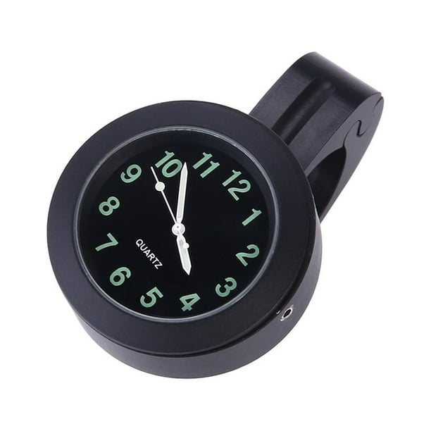 Reloj del dial 7/8 pulgadas impermeable motocicleta moto de manillar reloj de reloj de brillo-reloj (negro)
