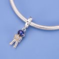 thumbnail image 2 of 925 Sterling Silver Hold Golden Star Astronaut Dangle Charm for Bracelet Charms Bangle Pendant Jewelry, 2 of 3