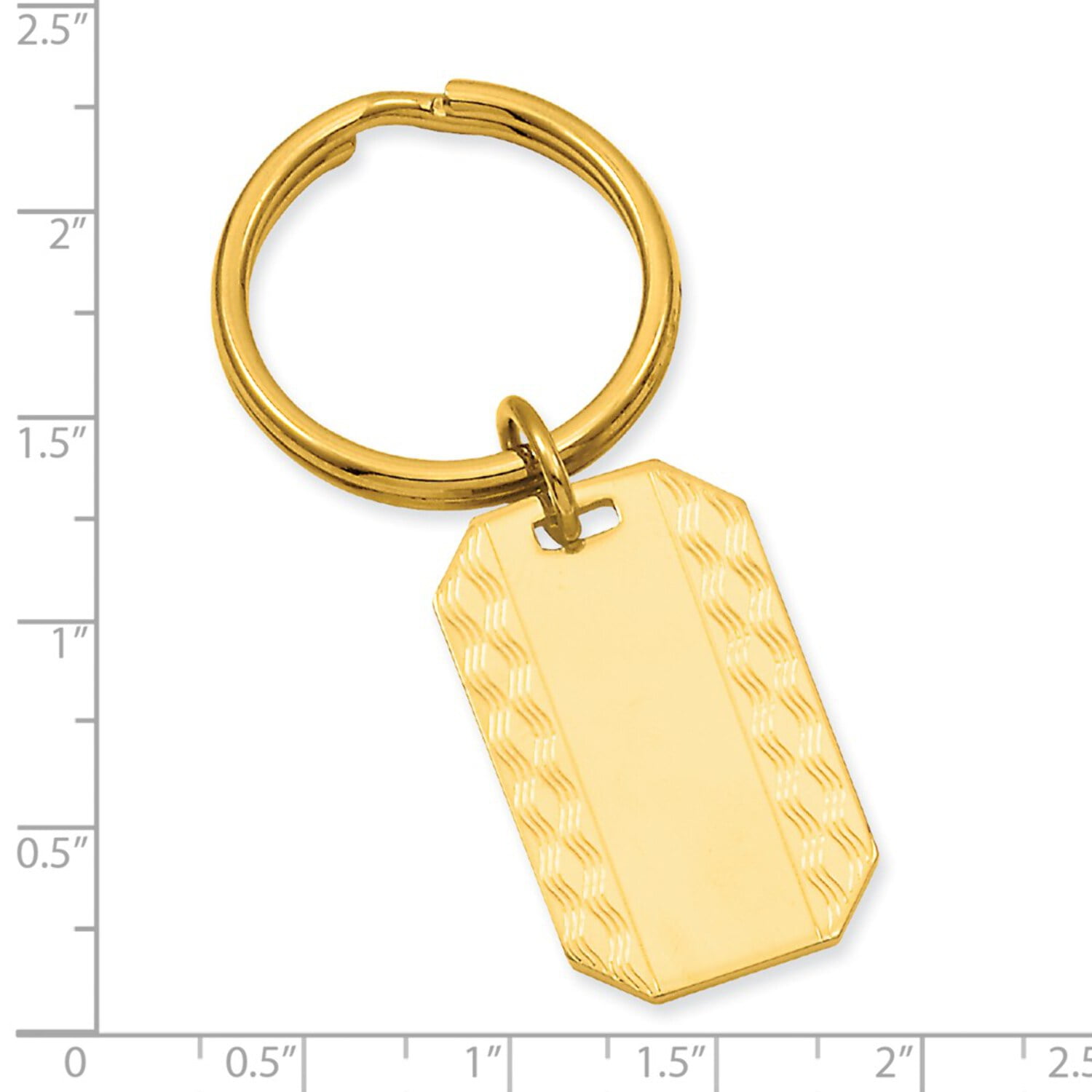 Gold-plated Patterned Edge Key Ring Size