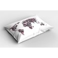 thumbnail image 2 of Ambesonne Eastern Pillow Sham, Paisley Leaves, 26" X 20", Plum Coral Turquoise, 2 of 2