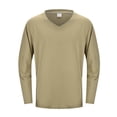 thumbnail image 4 of Bibifish Mens T-Shirts Solid Color Wide V Neck Tee Tops Long Sleeve Basic Daily Tees, 4 of 5