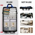 thumbnail image 3 of 40" Expandable Foldable Luggage Bag,Collapsible Suitcases with Wheels,Lightweight Rolling Duffle Bag for Travel, Moving, Home Storage, Blue/Trim, MEX, 3 of 9