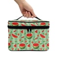 thumbnail image 3 of HELLHERO (8.86"x6.5"x5.9") Cosmetic Bag Space-Efficient Polyester Multi-Function Makeup Organizer Travel Makeup Bag, Watermelon & Strawberry, 3 of 6