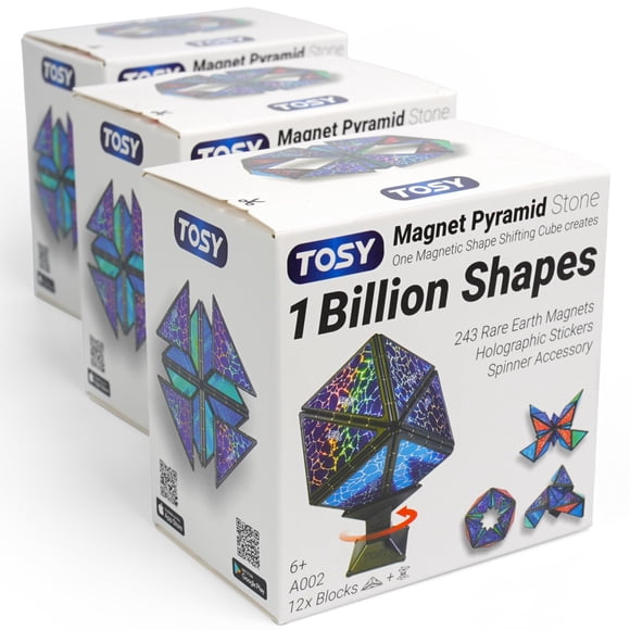 Juguete de rompecabezas TOSY Magnet Pyramid, 243 imanes, 12 piezas