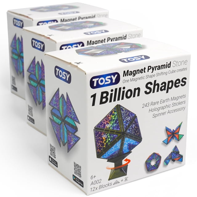 Juguete de rompecabezas TOSY Magnet Pyramid, 243 imanes, 12 piezas