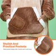 thumbnail image 4 of Joyfy Wearable Blanket Hoodie for Adults, Giggling Getup Oversized Sherpa Fleece Hoodie with Giant Pocket & Sleeves, Warm Cozy Gift for Women & Men, Brown Sloth, 4 of 6