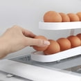 thumbnail image 2 of Dispensador de huevos para refrigerador, enrollable automáticamente, caja para guardar huevos de gallina, bandeja para huevos de 35,8 x 8,6 x 10,4 cm, 2 of 5