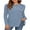 Blue, variant on JuneFish Women's Long Sleeve Tunic Tops Casual Tshirts Loose Crewneck Buttons Side Pullover Sweaters Fall Comfy Split