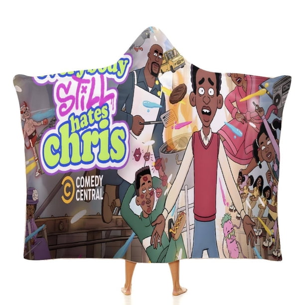 Todo el Mundo Sigue Odiando a Chris Manta Capa con Capucha Anti-Bolitas, Manta de Lana Ártica Suave, Manta Portátil de Felpa Ligera y Lujosa, Poncho para Siesta en Casa y Oficina, 100*130cm