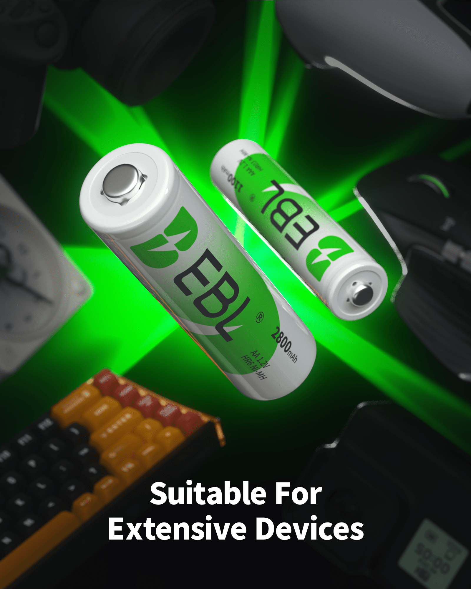 EBL 12-Pack AA 2800mAh & 12-Pack AAA 1100mAh 1.2V Rechargeable Nimh Batteries Cell