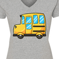 thumbnail image 4 of Inktastic Cute School Bus Women's V-Neck T-Shirt, 4 of 5