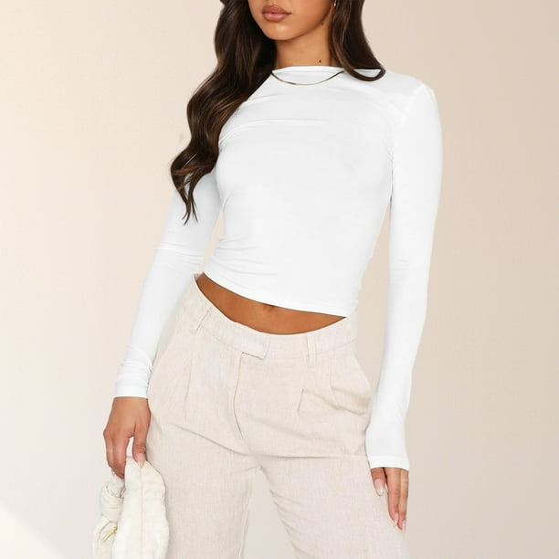 Remera Camisetas Pegadas Al Cuerpo Mujer Jersey Mujer Top Manga