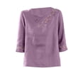 thumbnail image 5 of Young Womens Clothes Kelon Womens Tops Short Sleeve Shirts Cowl Neck Embroidered Shirt Dressy Casual Work Blouses Fashion Boho Clothes, XL, 5 of 6