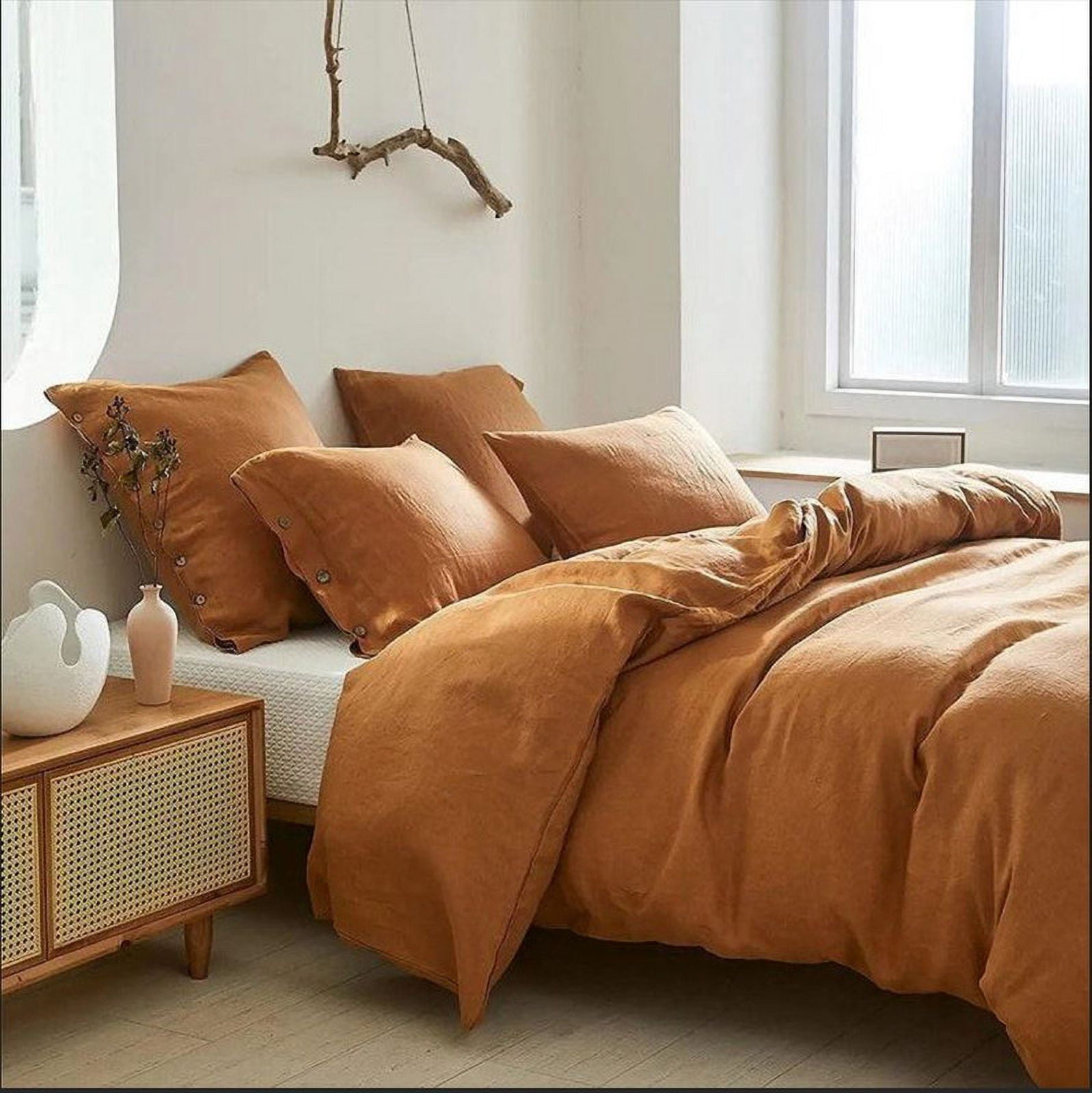 Pavish Export Cotton Duvet Cover In Rust Washed Cotton Bedding Duvet Cover Set With 2 Pillow Case Soft Cotton Wedding Duvet Cover Twin
