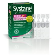 Systane Ultra Lubricant Single-Use Preservative-Free Eye Drop Vials for Dry Eyes, 60 Count