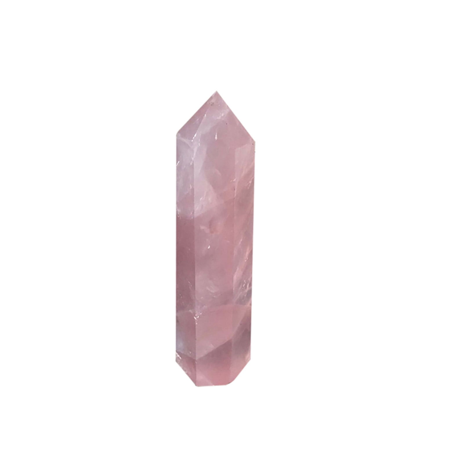 100% Natural Pink Rose Quartz Crystal Wand Point Healing Stone 50-60MM Gift 